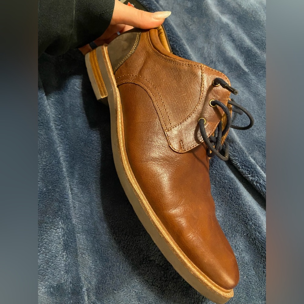 Florsheim highland II plain toe oxford cognac men’s dress shoes size 10.5